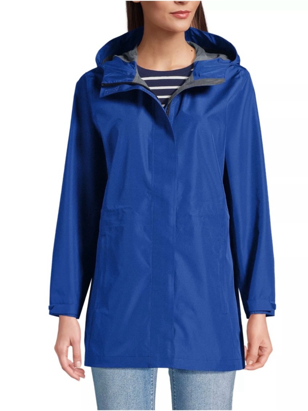 LANDS’ END Waterproof, Windproof, & Packable Lightweight Rain Jacket, Sz S(6/8)